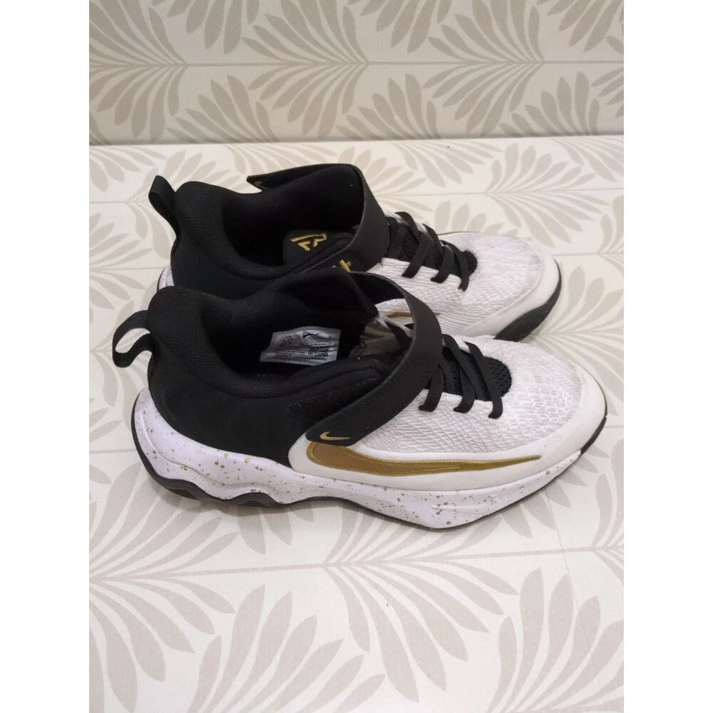 Nike Giannis Immortality 2 White Black Gold DQ1943-101 Kids 2.5Y Sneakers
